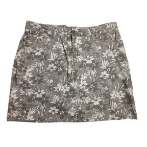 Beau Dawson 12P Floral Skort Skirt Built In Shorts Pockets Zipper Linen/Cotton